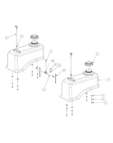 Fuel Tank Assembly Diagram and Parts List for M48-KW 53CB5DAV750-19-HP-OHV Cub Cadet Lawn Tractor